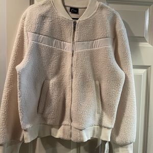 New Zyia White Flying V Fleece Jacket